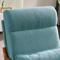 thumbnail image 1 of High Back Solid Wood Armrest Backrest Iron Frame Linen Indoor Leisure Chair Teal, 1 of 9