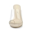 thumbnail image 6 of BLISSFUL STEP Women's Ring Block Heel Clear Slides Sandals Beige 8, 6 of 6