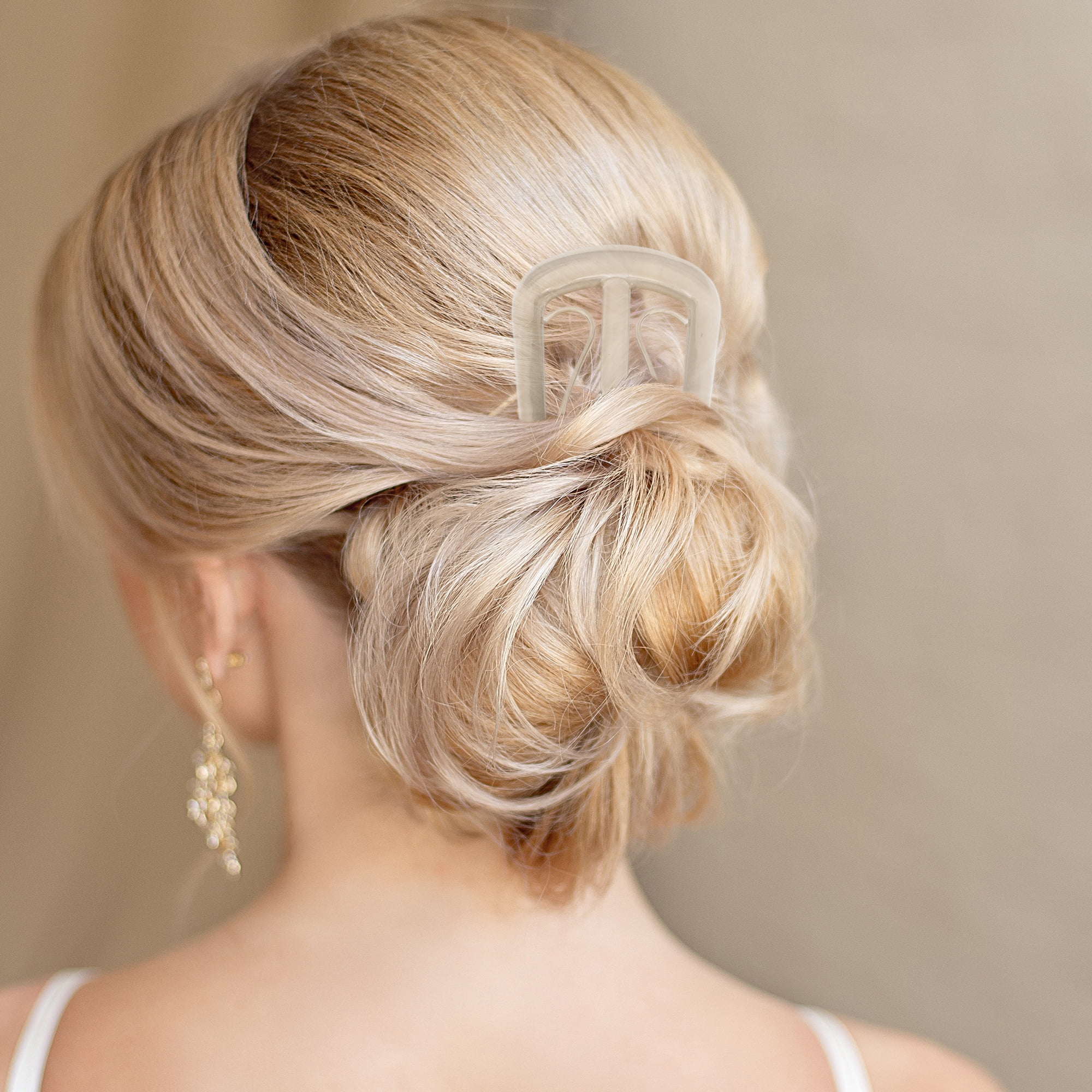 Unique Bargains U-shaped Hair Pin 4.33"x1.57" 1 Pcs Light Brown