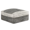 thumbnail image 1 of Simpli Home Mathis Pouf Carré Tissé Boho en Gris et Blanc, 1 of 8