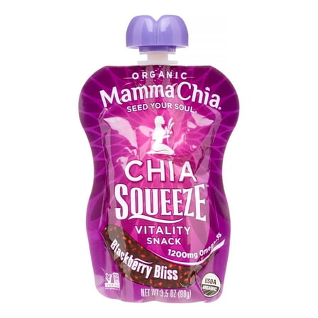 Mamma Chia Squeeze Blackberry Bliss, 3.5 Oz, 8 Ct