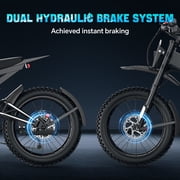Deepower Electric Dirt Bike for Adults, 3000W-Peak 40MPH Electric Motorcycle, 48V 32AH Battery, 80 Miles Long Range, 25x4.0 Fat Tires, 7-Speed, Hydraulic Brakes & Dual Suspension