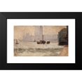 thumbnail image 2 of Tom Roberts 14x10 Black Modern Framed Museum Art Print Titled - Fog, Thames Embankment (1884), 2 of 5