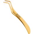 thumbnail image 1 of EKYSSO Lash Tweezer for Eyelash Clusters, Lash Applicator Tool, Eyelash Clusters Tweezers, Precision DIY False Eyelashes Extension Tweezers, Curved DIY False Eyelash Applicator Tweezer(Gold), 1 of 5