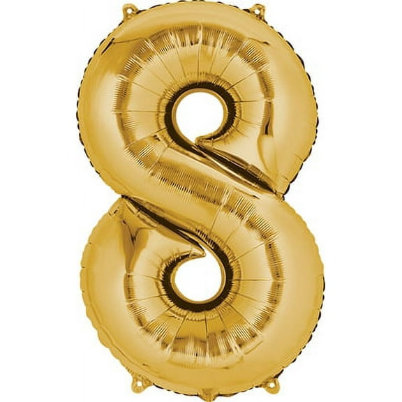 34" Gold Numeral Balloon - 8