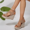 thumbnail image 5 of Dakaela Espadrille Wedge Sandals for Women High Heels Platform Slip on Walking Ankle Strap Summer Shoes, 5 of 8