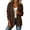 Brown, variant on Women's Notched Lapel Button Blazer Jacket, Loose Casual Soft Suit Coat with Cuffed Sleeve and Patch Pocket