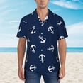 thumbnail image 4 of Lsque Nautical Themed Simple Anchors pattern Hawaiian Shirt for Men, Unisex Summer Beach Casual Short Sleeve Button Down Shirts-Medium, 4 of 9