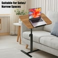 thumbnail image 6 of HDUTNGISN 23"Large C Shaped End Table,Adjustable Height & 360°Swivel Top Side Table,Top Tilting Laptop Stand Table with Hidden Wheels, for Living Room& Sofa/Bed (Original Color), 6 of 10