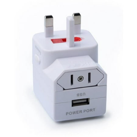 Universal Ac Travel Adapter - Jumbl Universal Worldwide International Travel AC Plug Adapter With USB Port