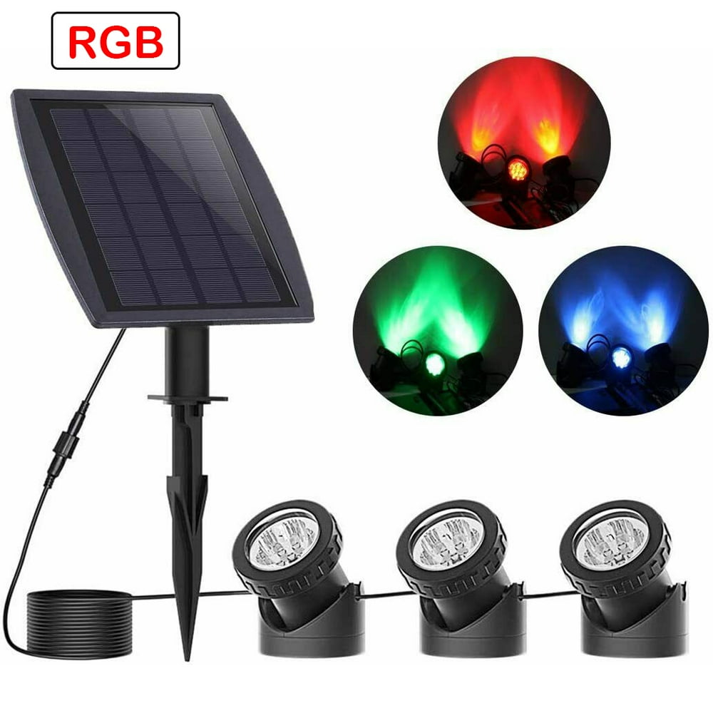 iMeshbean Submersible Solar LED RGB Pond Spot Lights Underwater Pool