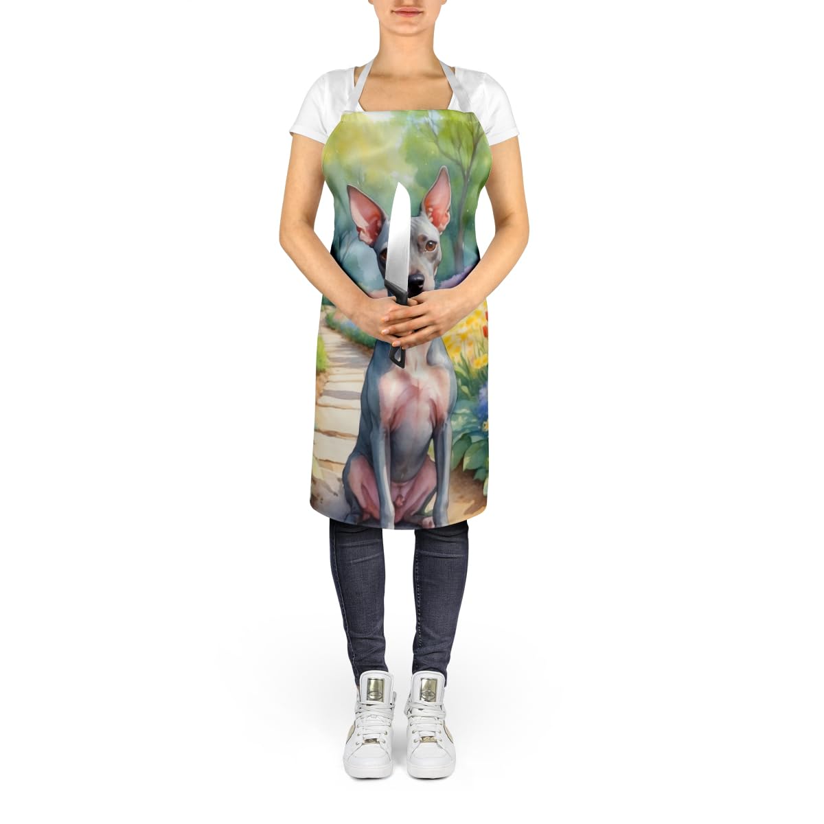 American Hairless Terrier Spring Garden Apron 27 in x 30 in