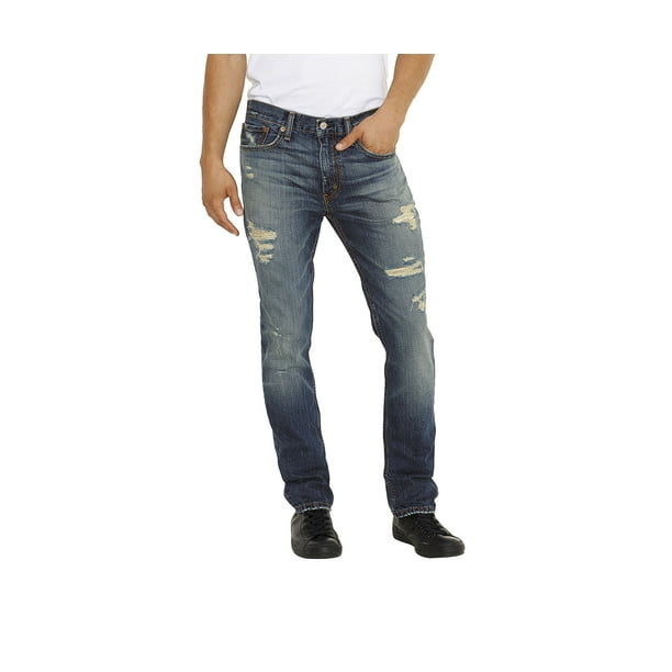 Levi's 511 Slim Fit Jeans Blue Barnacle Destructed 38x30 Mens 