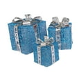 thumbnail image 4 of 3 cajas de regalo navideñas iluminadas con lazo. azul y plata, 4 of 9