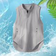 thumbnail image 2 of OSOLU Men's Tank Tops Summer Sleeveless Solid Color Loose Fit Crew Neck Athletic Breathable Lightweight Tops Beach Vacation Vest, 2 of 9