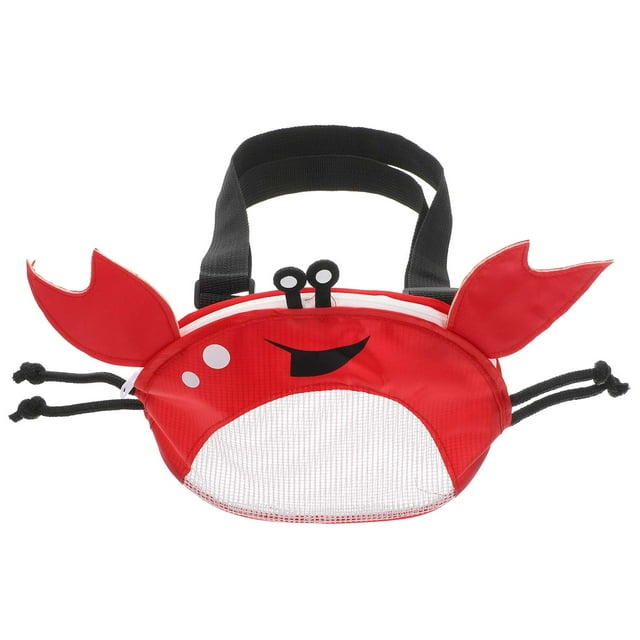 EeaseCA Crab Shape Bag Kids Seashell Collecting Bag Picking Up Shells Pouch Mesh Beach Bag