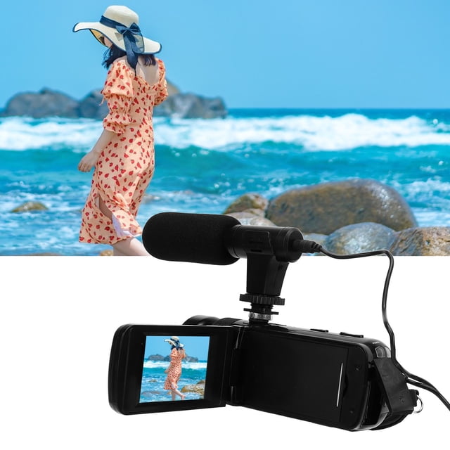 Videocámara Con Cámara de Vídeo, Grabadora de Cámae Digital 1080p HD 16MP, Cámaga de Vlogging Con Zoom 16x, Videocámara Handycam Con Pantalla Abatible de 3 Pulgadas,
