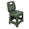 thumbnail image 1 of Folding Step Stool, Lightweight PP Plastic Foldable Step Stool with Backrest, Holds Up to 300 Lbs, Opens Easy with One Flip, Collapsible Stool for Kitchen, Bathroom & Living Room, 1 of 7