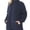 NAVY, variant on Women's Soft Sherpa Cotton Candy Teddy Coat Full-Zip Fleece Outer Jacket