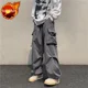 thumbnail image 3 of Pantalones Cargo para Hombre Pantalones Rectos Grises Hombre Otoño Ancho Regular Fit Talla Grande Pantalones Calle Algodón Spandex Ropa Moda, 3 of 5