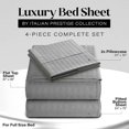 thumbnail image 2 of Striped Bed Sheet Set 1800 Luxury Soft Microfiber Deep Pocket 4-Piece Bedding Set - Wrinkle, Stain, Fade Resistant - grey Full, 2 of 4