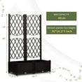 thumbnail image 6 of Tcbosik Garden Bed Planter with Trellis, Outdoor Standing Planter Box with Drainage Holes for Patio Porch Balcony, Brown, 6 of 15