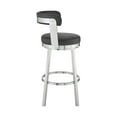 thumbnail image 4 of Armen Living Kobe 26" Faux Leather & Metal Swivel Counter Stool in Black/Steel, 4 of 10