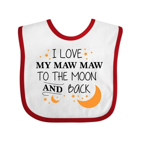 

Inktastic I Love My Maw Maw to the Moon and Back Gift Baby Boy or Baby Girl Bib