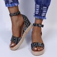 thumbnail image 4 of Women‘s Buckle Ankle Strap Espadrilles Wedge Sandals Open Toe, 4 of 6