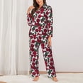 thumbnail image 2 of Lsque Rose Flowers Pattern Long Sleeve Pajama Set for Women - Soft 2-Piece Sleepwear and Loungewear Set with Pockets, Comfy Nightwear-Large, 2 of 7