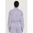 thumbnail image 5 of Women's Mock Neck Half Zip Cropped Pullover Sweatshirt, 5 of 5