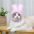 thumbnail image 5 of Pet Hat Costume Warm Rabbit Hat Props Headwear Soft Cashmere Kitten Cap, 5 of 5