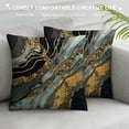 thumbnail image 3 of Nawypu Marble Texture Sofa Throw Pillow Covers Blue Gray and Gold Decorative Pillow Covers  Home Decor Living Room Sofa Couch Bed Cushion Cover Pillowcase, 3 of 5