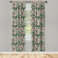 thumbnail image 2 of Ambesonne Vintage Palm 4-Panel Curtains, Leaves and Parrot Art, 56"x84", Ivory and Multicolor, 2 of 4