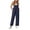 263#Navy, variant on Women's Baggy Bib Overalls Sleeveless Casual Loose Wide Leg Jumpsuits with Pockets Blue L