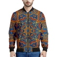 thumbnail image 3 of Chaqueta con cremallera con estampado floral bohemio vintage para hombre, sudaderas casuales de manga larga con estampado de flores en 3D, chaquetas, abrigos, blusas de calle, 3 of 5