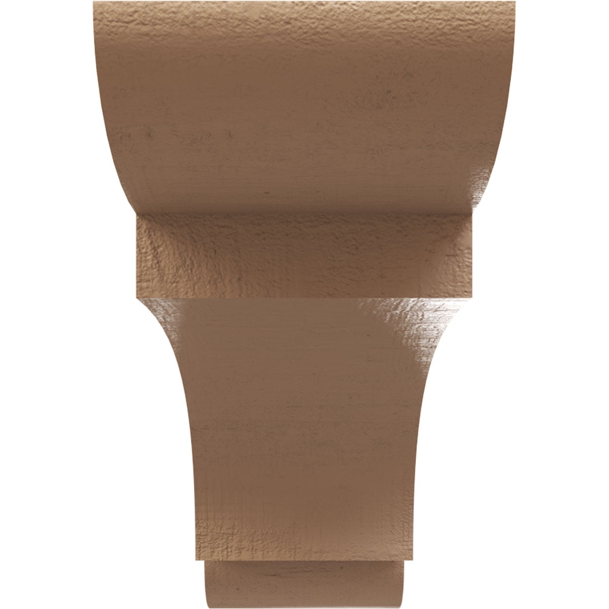 3"W x 18"D x 6"H Thin New Brighton Rough Cedar Woodgrain TimberThane Corbel, Primed Tan
