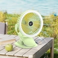 thumbnail image 5 of Home Kitchen Lighting Ceiling Fan Portable Fan Fan USB Rechargeable Fan With LED Light Clip Fan Versatile Fan Personal Desk Green, 5 of 5