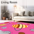 thumbnail image 2 of ODIKA 8'x10' Machine Washable Non-Slip Area Rug, Magical System Planets Educational Learning High Traffic Rug, Pink, 576275, 2 of 5