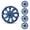 Black Lacquer & Blue Lacquer(5084-BBB), variant on (4 pack) Hubcap Wheel Cover Replacement 15" Hub Caps Universal Wheel Rim Cover ABS Material Exterior Accessories Snap On Car Truck SUV -15-Inch, Black & Blue