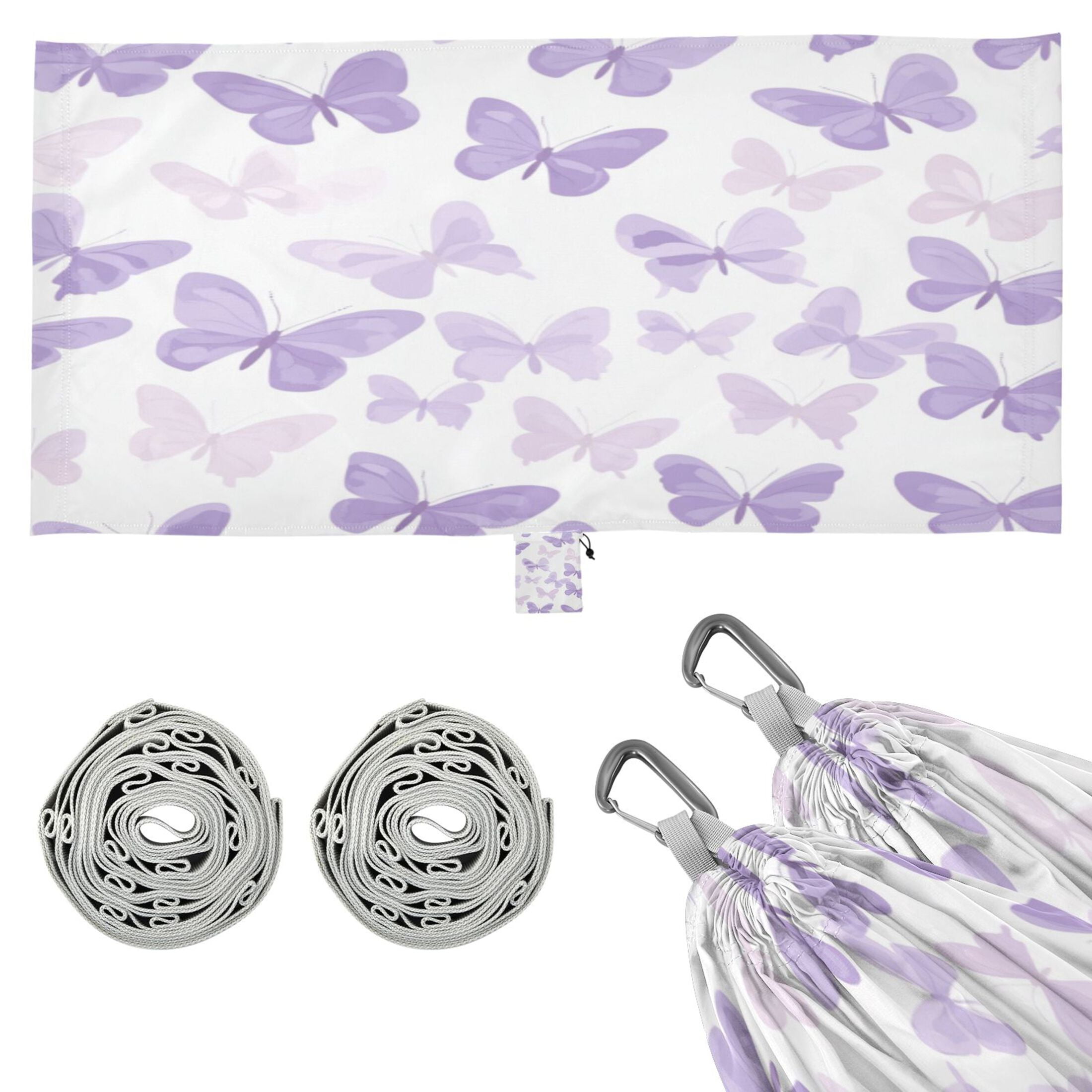 Hammock Camping Hammock Nylon Portable Hammock Travel Camping Hammock Pretty Purple Butterfly Seamless