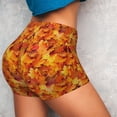 thumbnail image 4 of Fotbe Autumn Maple Leaf Pile Shorts Sin Costuras – Shorts Deportivos de Cintura Alta para Mujer, Elásticos para Gimnasio, Yoga, Running o Ciclismo-X-Large, 4 of 8