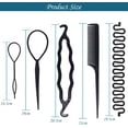 thumbnail image 3 of Kit de 5 herramientas de peinado para trenzar el cabello, accesorios para peinar el cabello, kit para hacer moños, kit de peinado trenzado DIY para mujeres y niñas, cabello francés, todo tipo de cabello GHEART JM, 3 of 5