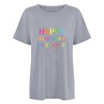 thumbnail image 4 of Camiseta de Profesor de Mujeres, 100 Días Feliz de la Escuela Imprimir Carta de Manga Corta para el Uso Casual Y de Fiesta, la Enseñanza Tee de Moda Temática, 4 of 4