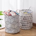 thumbnail image 2 of Large Laundry Basket Collapsible Fabric Laundry Hamper Tall Foldable Laundry Bag Handles Waterproof Portable Washing Bin Folding Clothes Bag Travel Shopping Bathroom College, 2 of 8