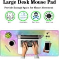 thumbnail image 2 of Large Mouse Pad Pink Gaming Mouse Pads Desk Mat for Women Computer Desk Pads Desk Pad Mat Non-Slip Rubber Base 35.4 X 15.7 for Game Office, Shiny Colorful Rainbow Background, 2 of 7