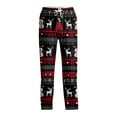 thumbnail image 4 of Fabrcox Christmas Elk Printed S-2xl Men's Slim Fit Pajama Pants Elastic Waist Drawstring Lounge Bottoms Straight Leg Light Weight Women Loungewear with Pockets Black XXL, 4 of 4