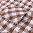 thumbnail image 6 of BiZtdJrK Long Sleeve Shirts for Men Fall Casual Button Down Plaid Shirt Vintage Checked Lightweight Work Tops with Pocket Brown L, 6 of 9