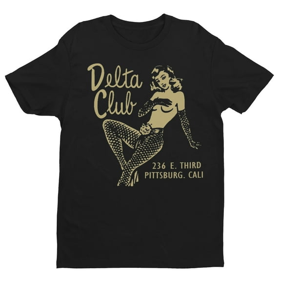 DELTA CLUB Burlesque 1940's Matchbook Art Black Men's T shirt