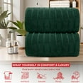 thumbnail image 6 of RIVERSIDE 2 Pack Oversized Bath Sheets 35x70 Soft Quick-Dry 600 GSM Ribbed Cotton Towels - Hunter Green, 6 of 7